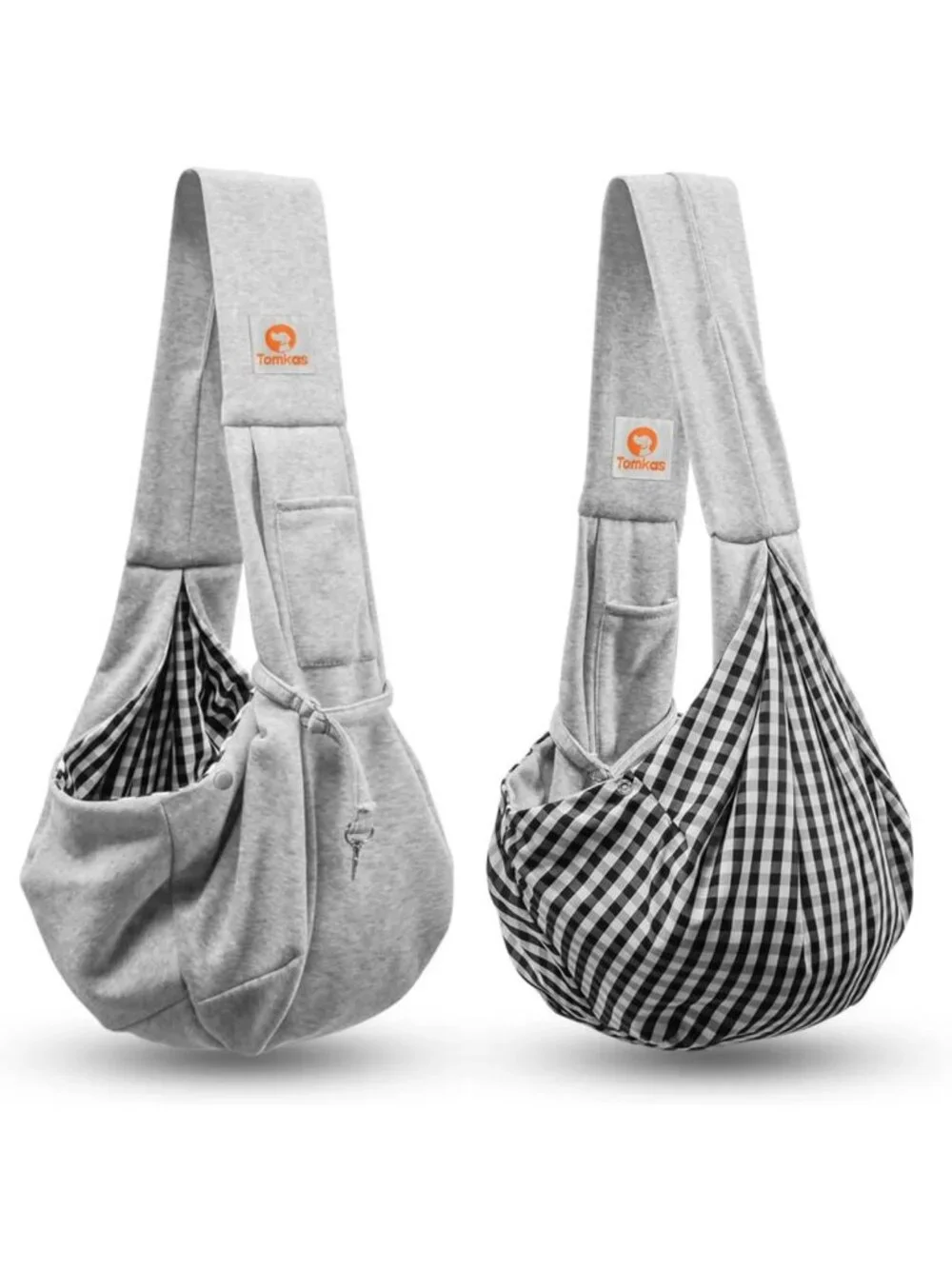 Cozy Small Pet Sling Carrier for Dogs & Cats - Soft Crossbody Travel Bag, Gray
